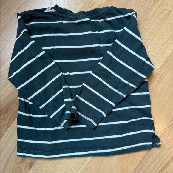 Zara Kids Dark Green Striped Long Sleeve Tee - Picture 2 of 3